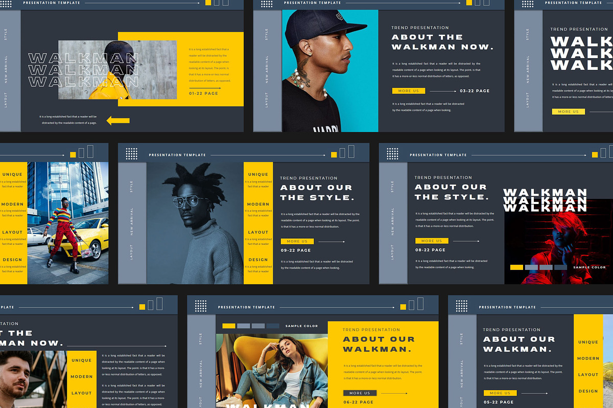 WALKMAN Powerpoint Template, a Presentation Template by GridlineType (Photo 1 of 9)