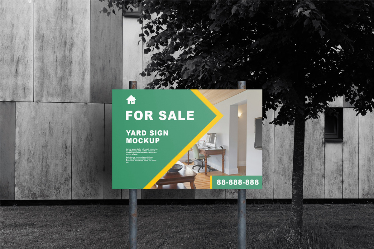 Yard Sign Mockup, an Advertising Mockup by Farabion Studio (Photo 1 of 2)
