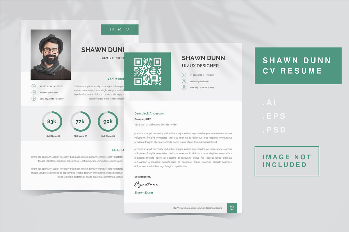 Shawn Dunn - CV Resume Template, a Resume Template by QueenType