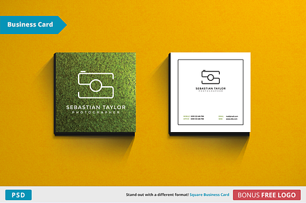 S - Square Business Card Template