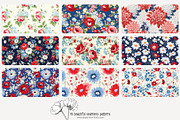 70 red/blue floral seamless pattern, a Pattern Graphic by Poppy Lane Studio (Thumbnail 2 of 10)
