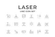 Set line icons of laser, an Outline Icon by motorama (Thumbnail 1 of 2)