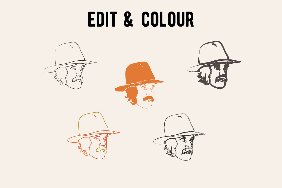 hand sketched faces vector, an Illustration by Tropical Type (Photo 4 of 5)