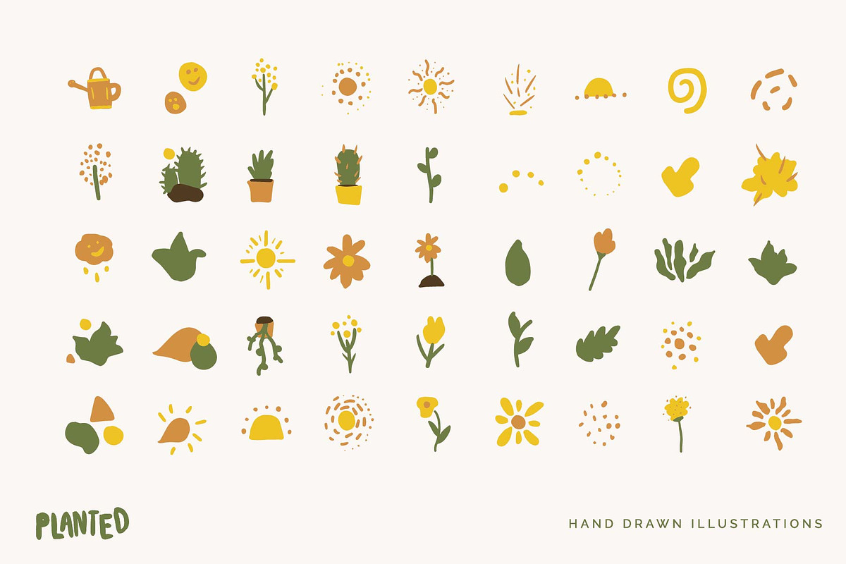 Planted Flower Sun Illustrations, a Solid Icon by CreativeWilderness (Photo 2 of 13)