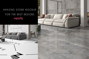 Floor&Wall LinvingRoom Mockup SM237