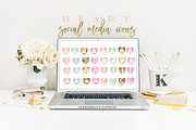 heart social media icons & buttons, a Graphic by Freshmint Paperie (Thumbnail 2 of 2)