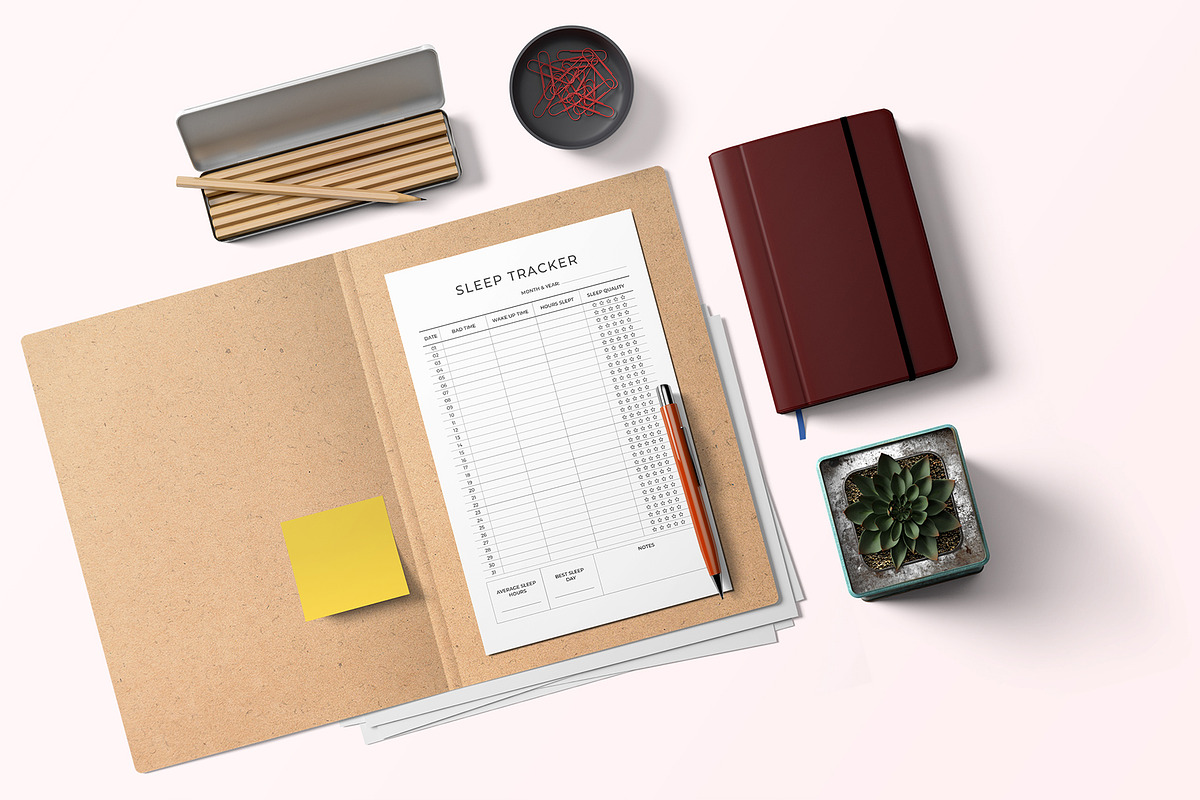 Monthly Sleep Tracker, a Stationery Template by M9 Design (Photo 3 of 5)