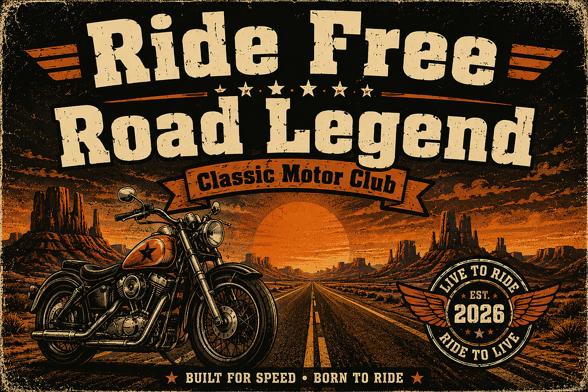 Retro Riders, a Slab Serif Font by Wow Magic (Photo 3 of 6)