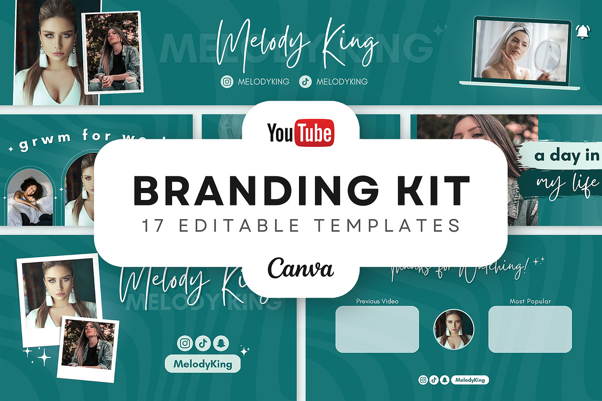 YouTube Channel Branding Kit | Canva, a Social Media Template by OniriqveDesigns (Photo 1 of 10)