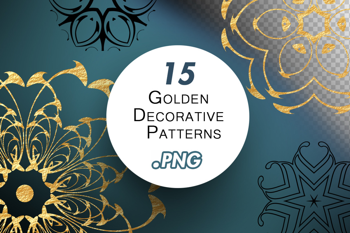 Golden Decorative Patterns, a Pattern Graphic by BazziBa♥ (Photo 1 of 7)