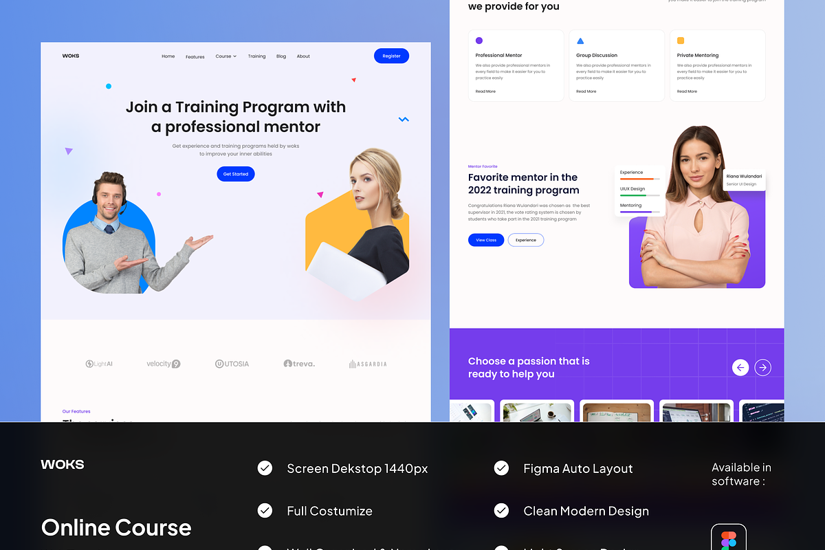 Woks - Online Course Landing Page, a Landing Page Template by SundayWorkTeam (Photo 1 of 3)