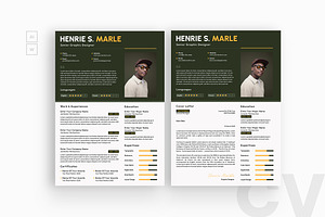 Green Abstract Background Resume, a Resume Template by iDoodle Studio