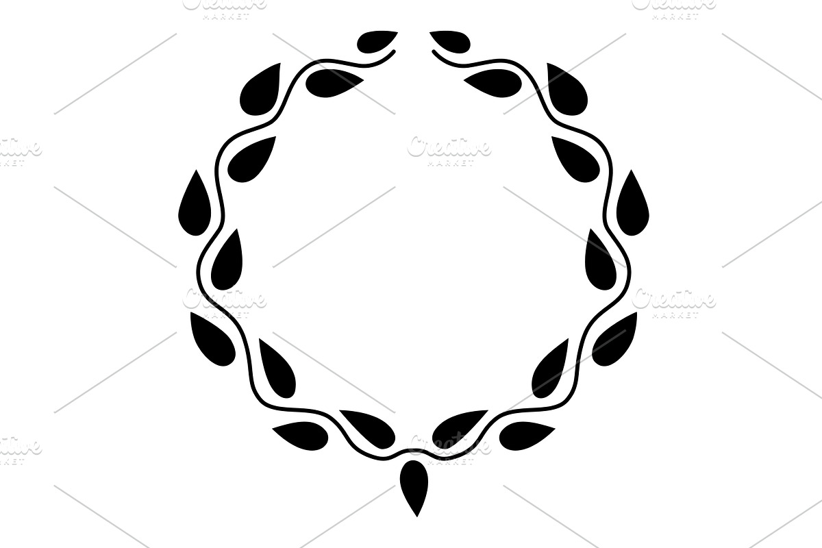 Vintage laurel wreath. Black, an Illustration by the8monkey