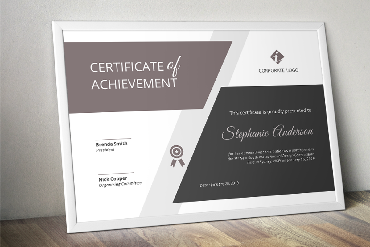 Big bar Word certificate template, a Stationery Template by Inkpower (Photo 5 of 6)