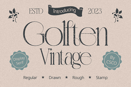 Golften Vintage, a Serif Font by Craft Supply Co.