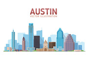 Austin Texas skyline illustration, an Illustration by Sky and glass (Thumbnail 3 of 6)