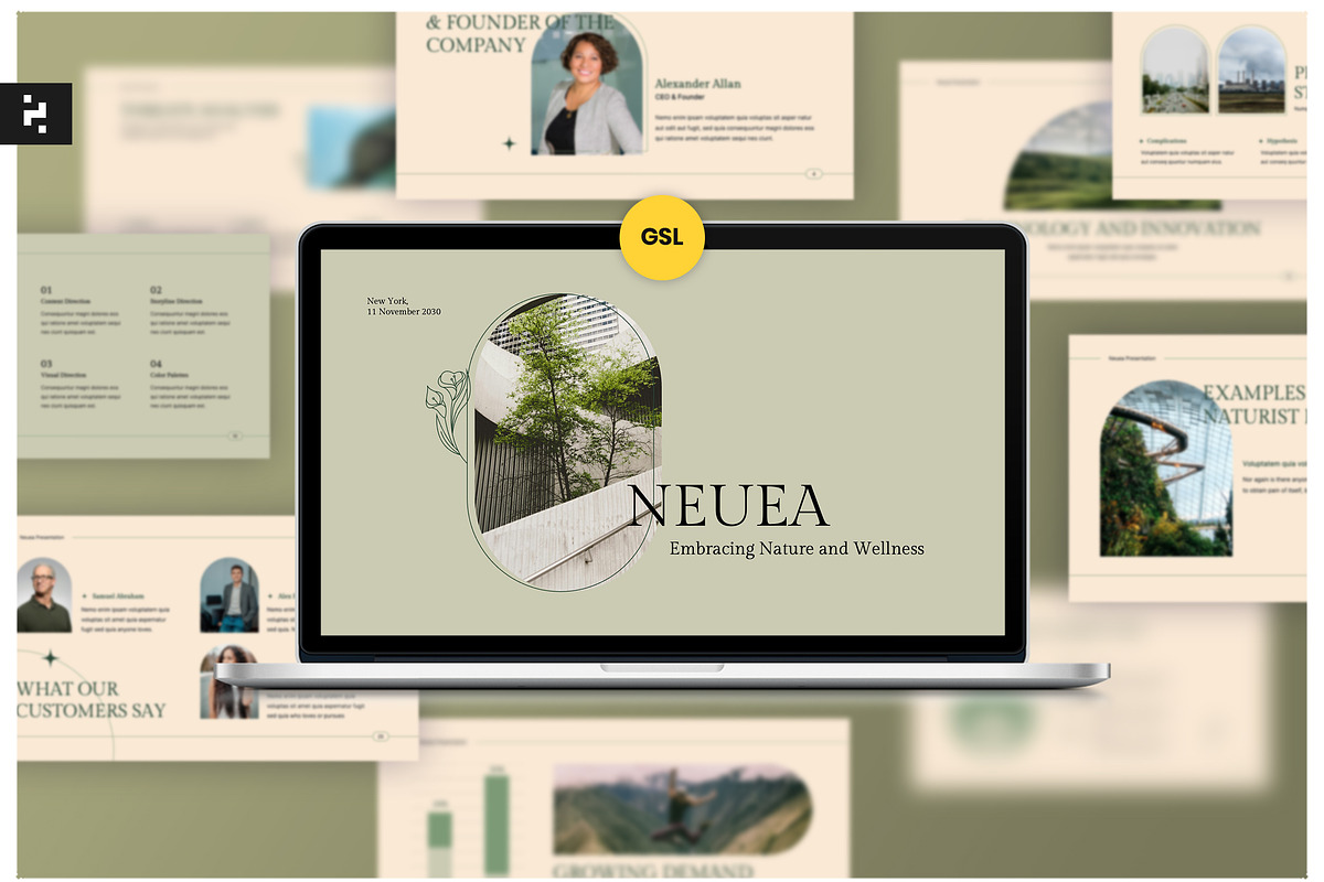 Natural Pitch Deck Google Slide, a Presentation Template by Neermana (Photo 1 of 5)