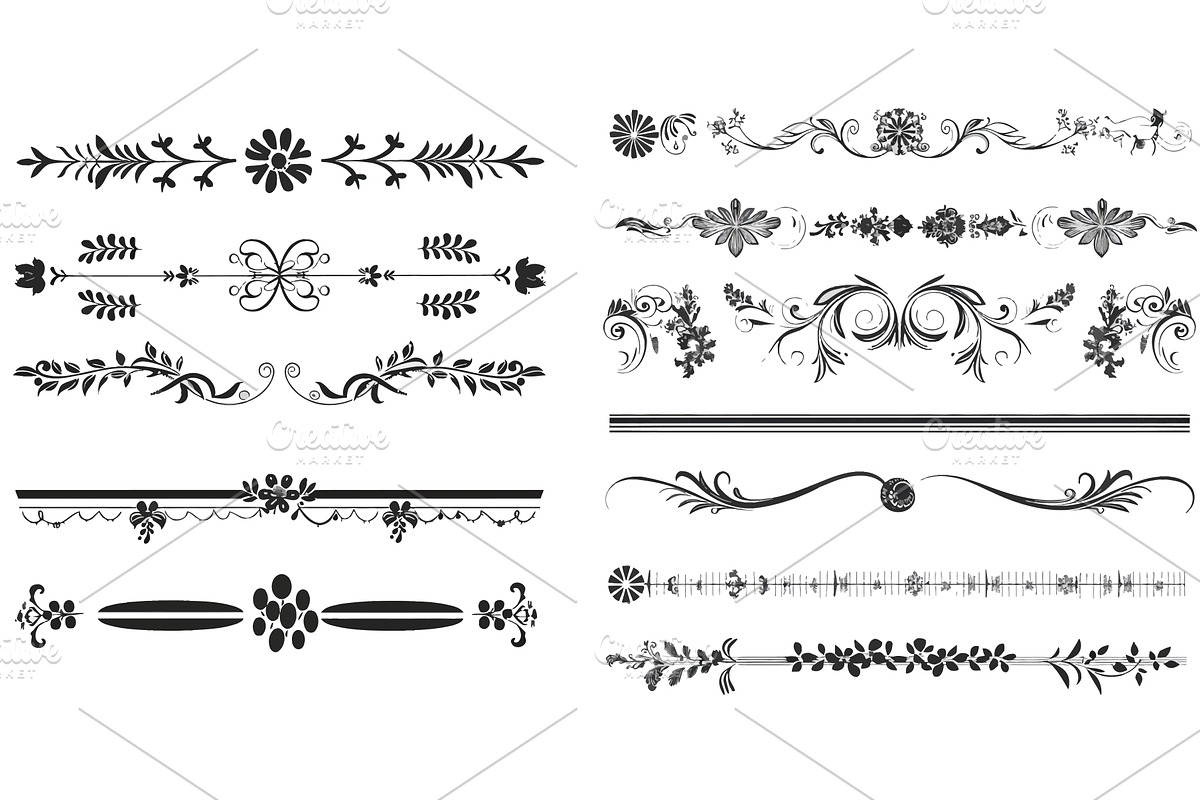 dividers design elements set, an Illustration by ZinetroN