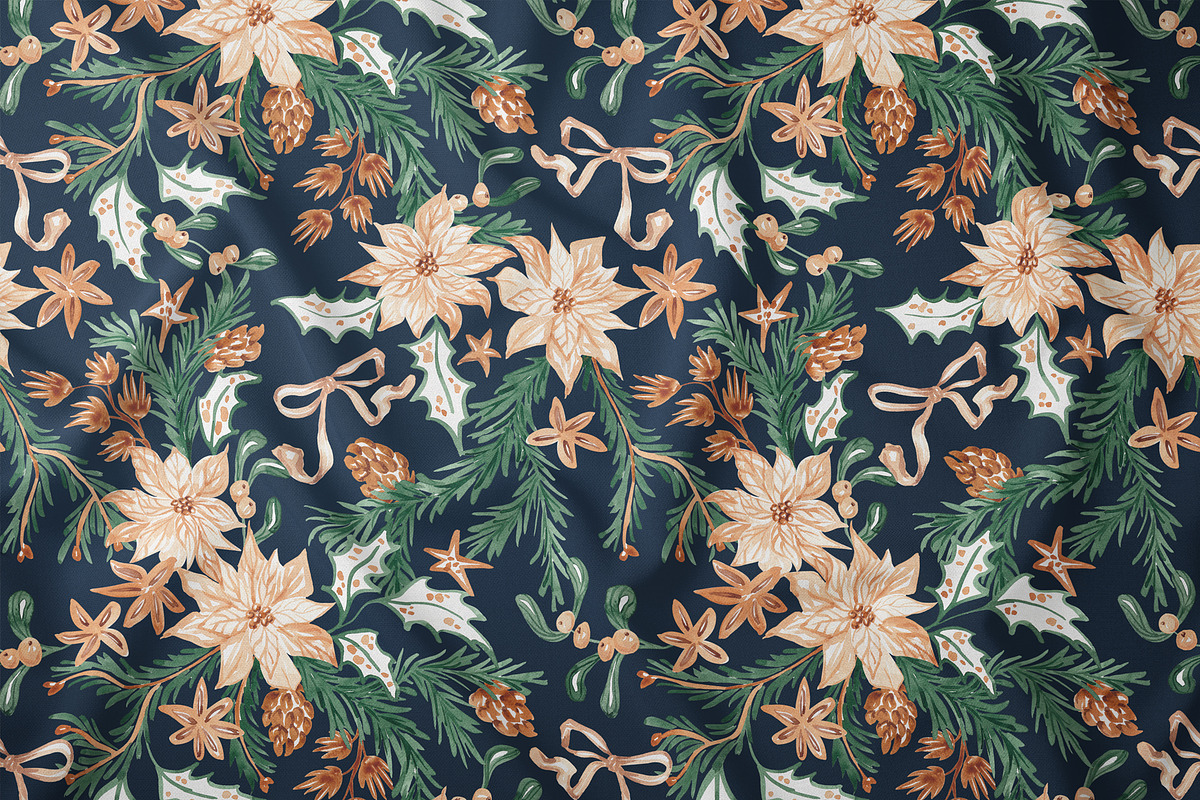 Christmas Botanicals Repeat Print, a Pattern Graphic by SirenaArt (Photo 5 of 21)