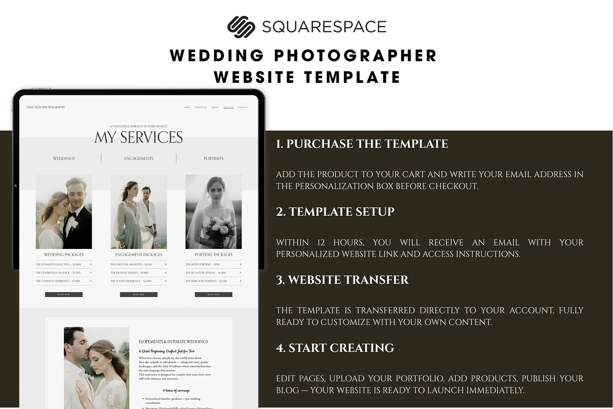 Squarespace Wedding Template, a Squarespace Template by Mockup Art Atelier (Photo 14 of 19)