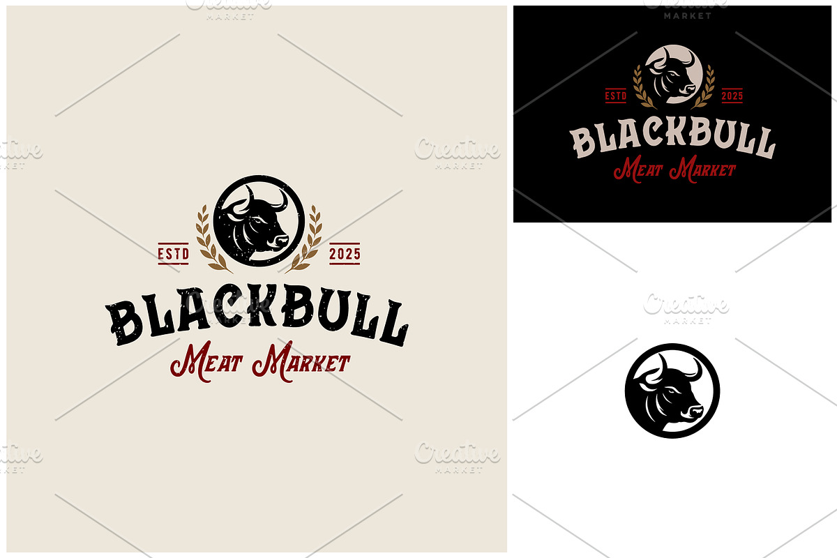 Bull Beef Farm Cattle Meat logo, a Branding & Logo Template by Enola99d