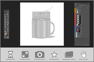 Mug In Box Packaging Mockup PSD