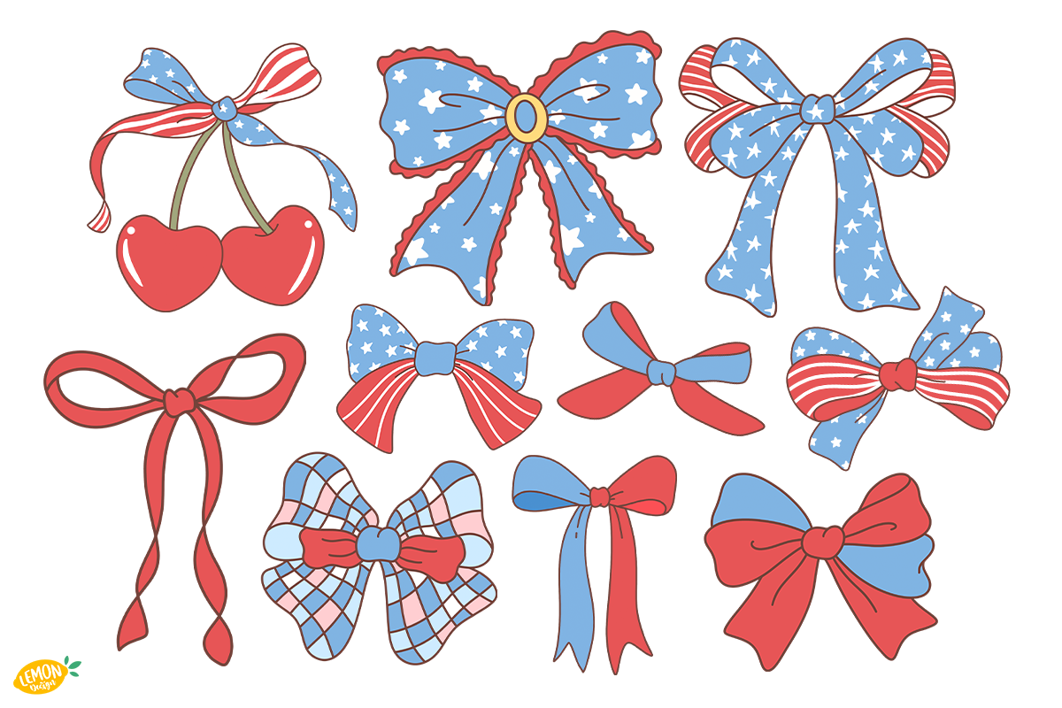 Coquette 4th of July PNG Clipart, a Seasonal Illustration by LemonDesign (Photo 3 of 3)