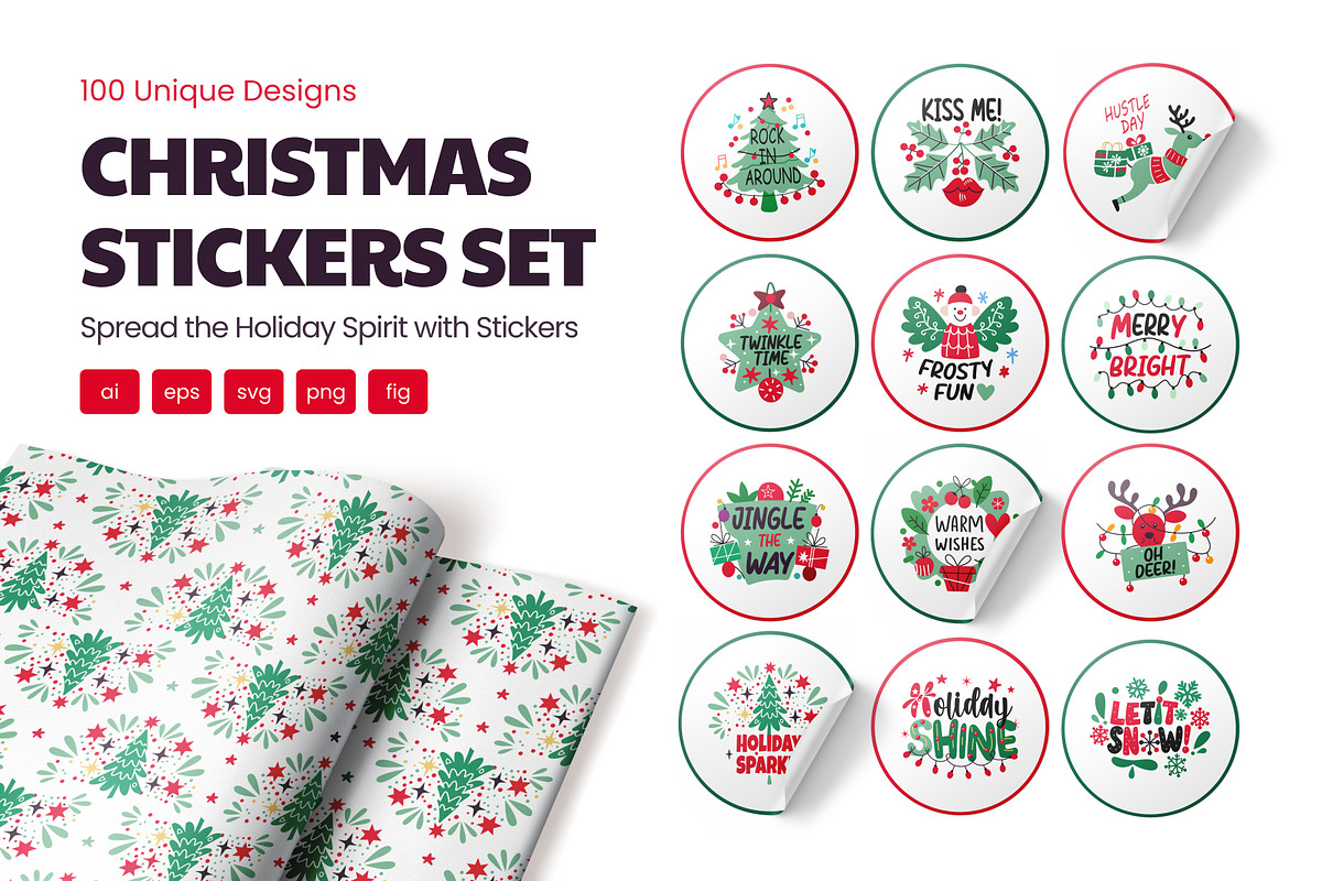 Christmas Stickers, an Emoji Icon by Brickclay (Photo 1 of 9)