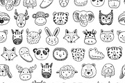 Funny Animal faces illustrations set, an Animal Illustration by GooseFrol (Thumbnail 8 of 9)