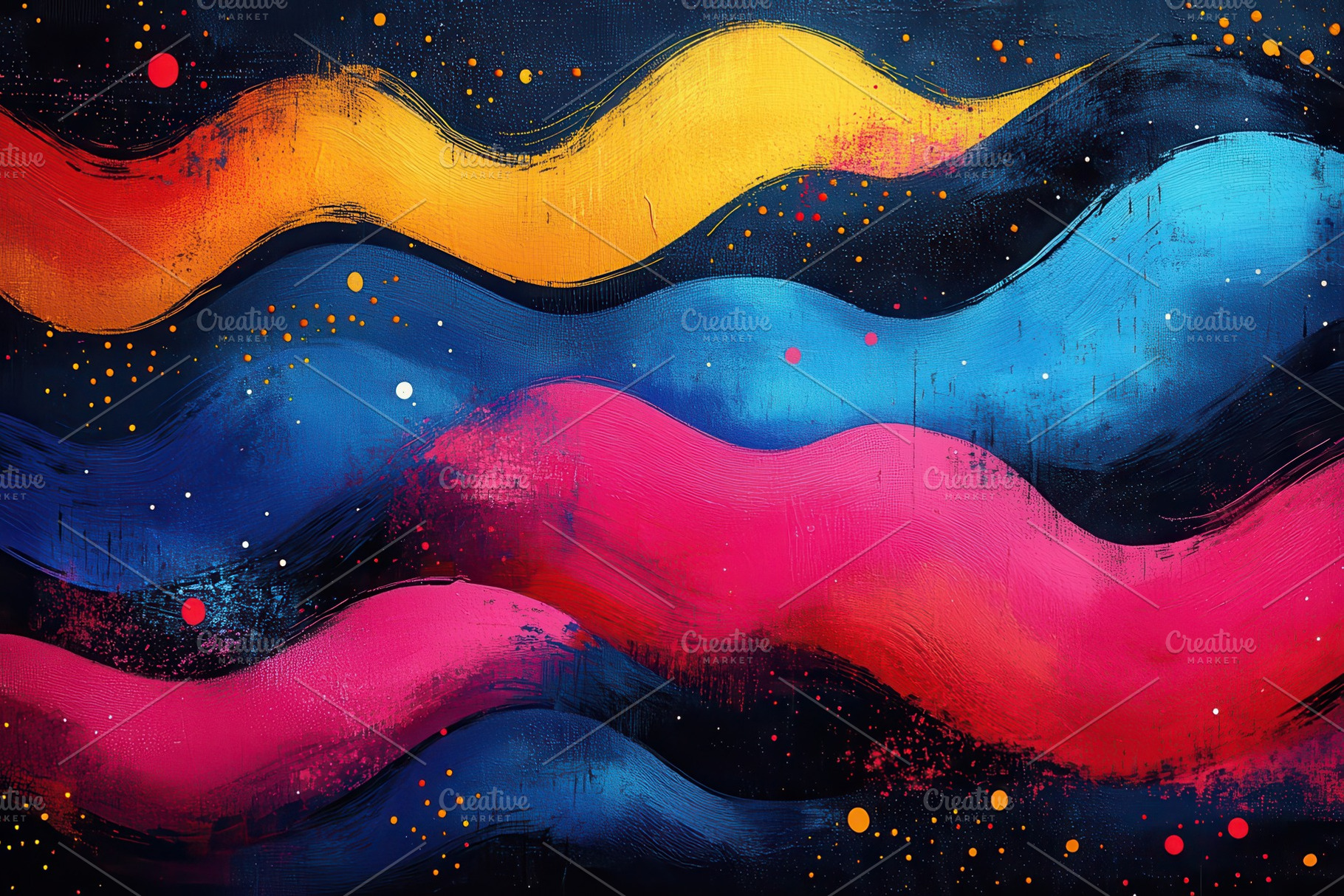 Abstract waves in vibrant colors cre, a Photo by Tanuart