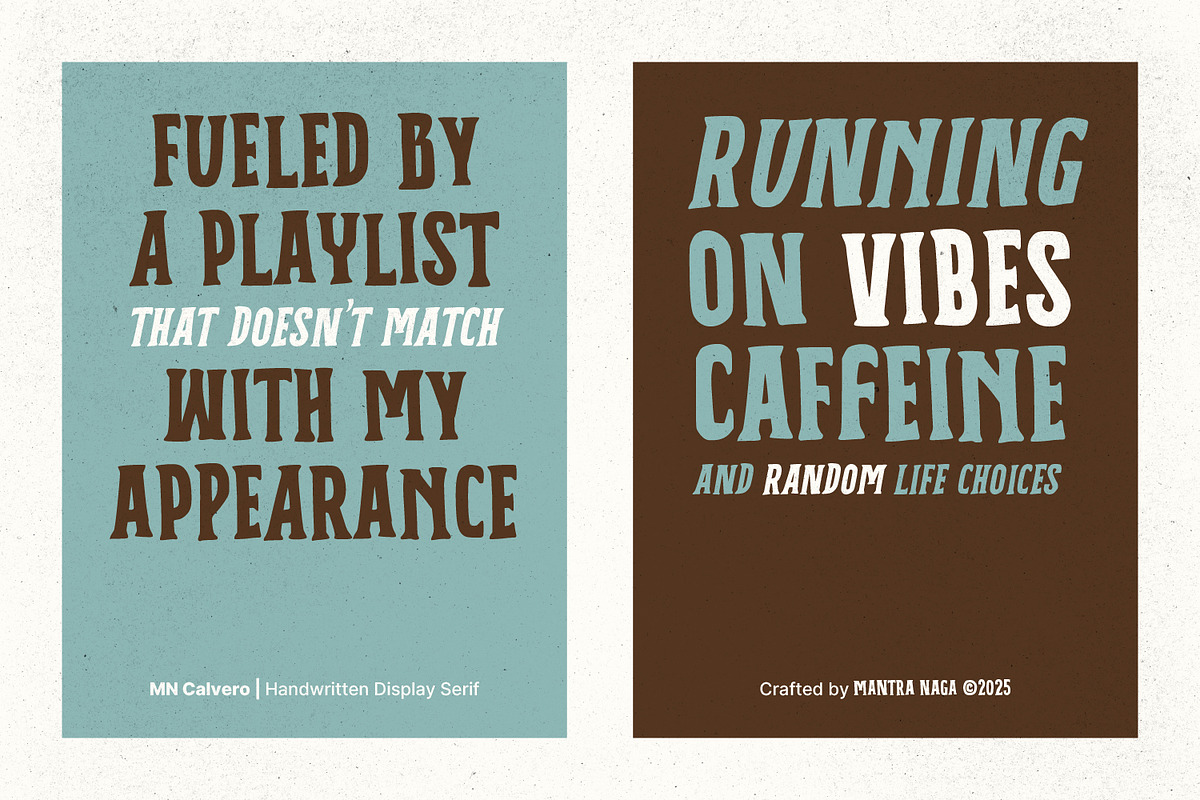 MN Calvero - Vintage Handwritten Duo, a Handwritten Font by Mantra Naga (Photo 5 of 16)