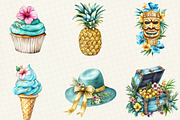 Tropical Turquoise Birthday Clipart, an Illustration by OK Design (Thumbnail 5 of 5)