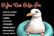 Cute Seagull Clipart, an Illustration by CreationArt (Thumbnail 3 of 9)