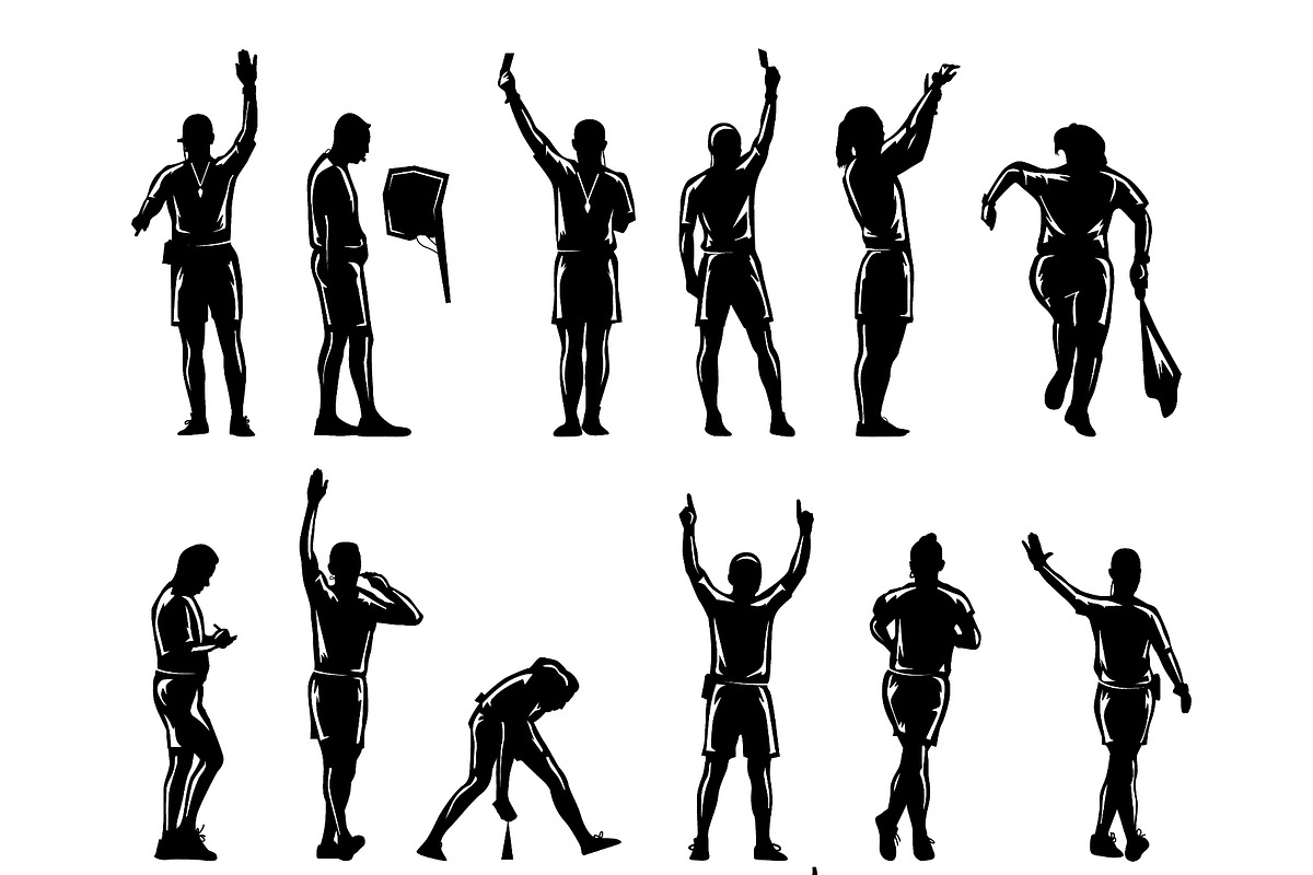 Set of 18soccer referee varied poses, a Sport Illustration by LogosDen (Photo 3 of 3)