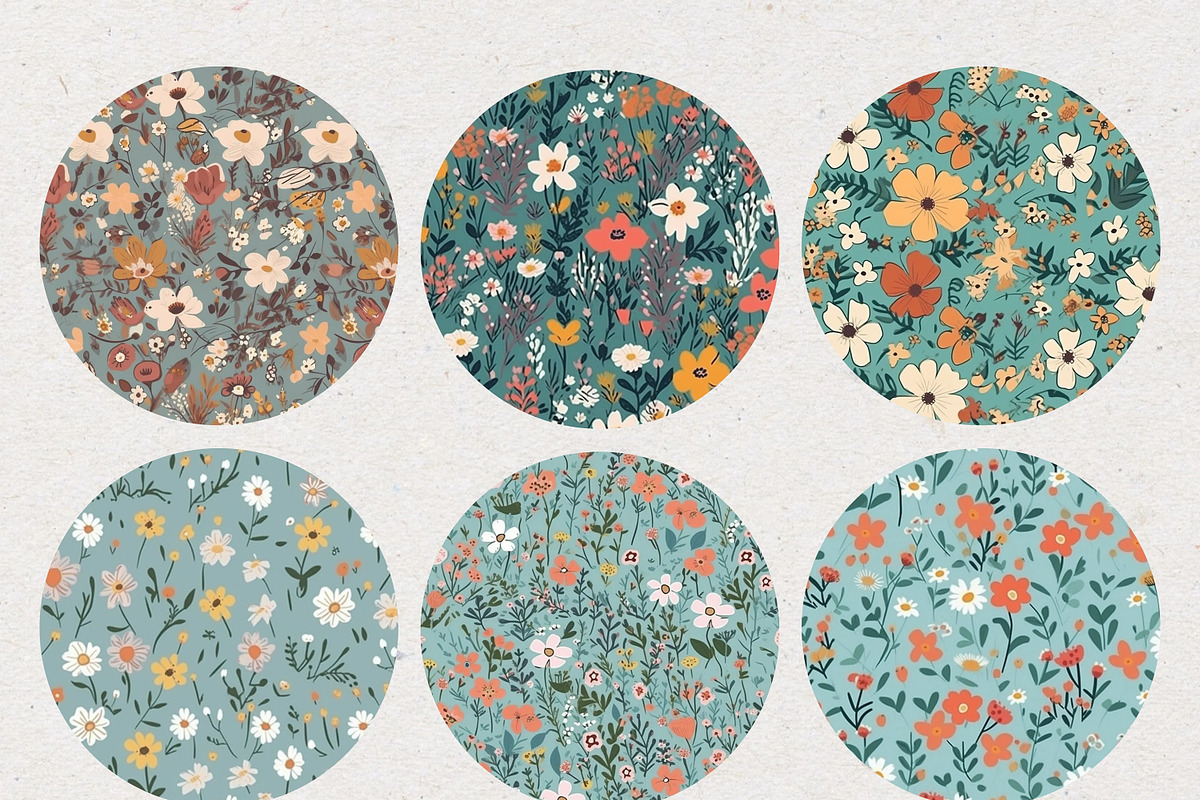 Blue Ditsy Floral Seamless Patterns, a Pattern Graphic by Natural Planners (Photo 8 of 8)