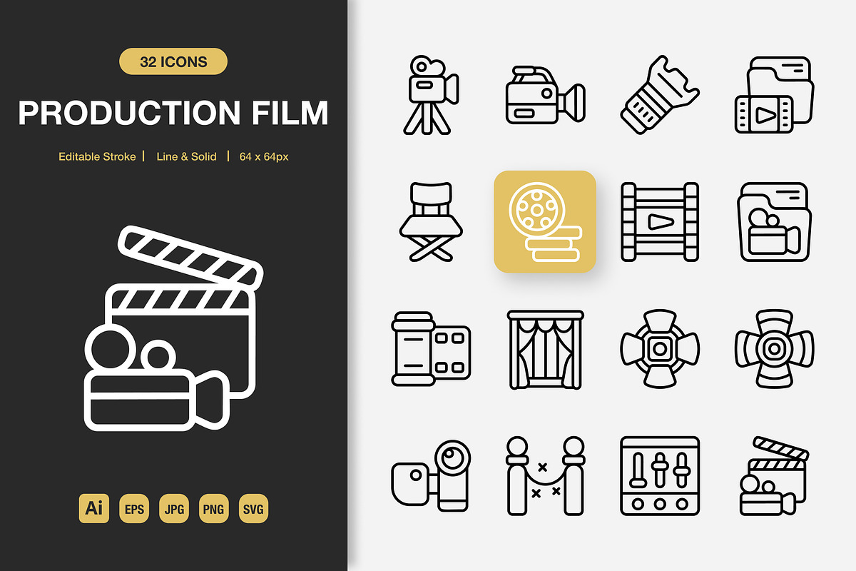 Production Film Icons, an Icon by Spacepixel Creative (Photo 1 of 3)