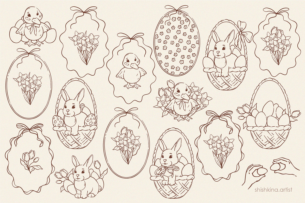 Easter & Spring Clipart Set, a Seasonal Illustration by shishkina.artist (Photo 7 of 9)