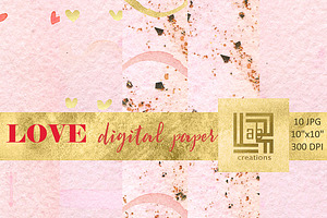 Love Digital Watercolor Paper