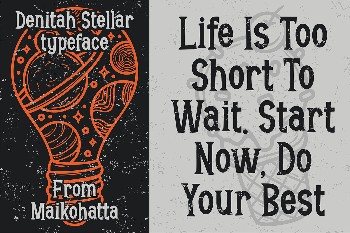 Denitah Stellar - DecorativeTypeface, a Serif Font by MaikoHatta (Photo 5 of 7)