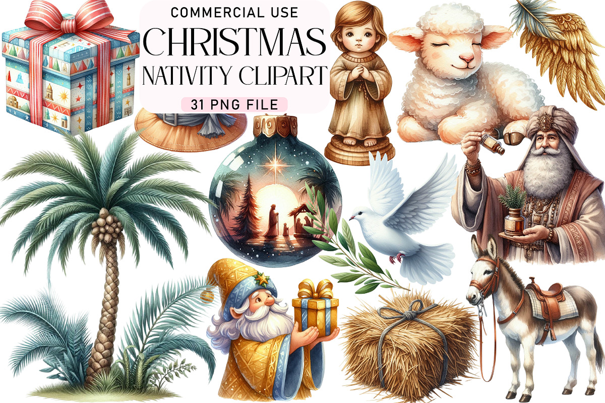 Christmas Nativity Sublimation, an Illustration by Daily.Designs (Photo 1 of 5)