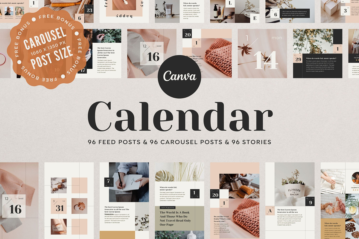 Instagram Calendar Templates Bundle, a Social Media Template by Keikoya (Photo 1 of 18)