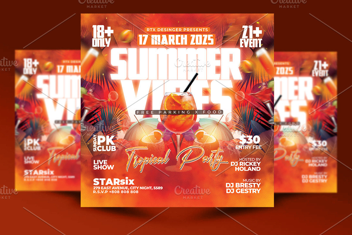 Summer Party Flyer Template, a Flyer Template by RTXdesinger99 (Photo 1 of 3)