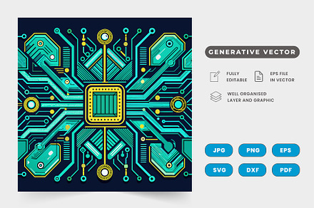 Abstract circuit board vector, Minim