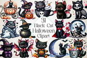 Halloween Black Cat Clipart, an Illustration by DreamPrint404 (Thumbnail 1 of 6)