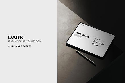 Dark iPad Mockup Collection, an iPad Mockup by Mockup Line