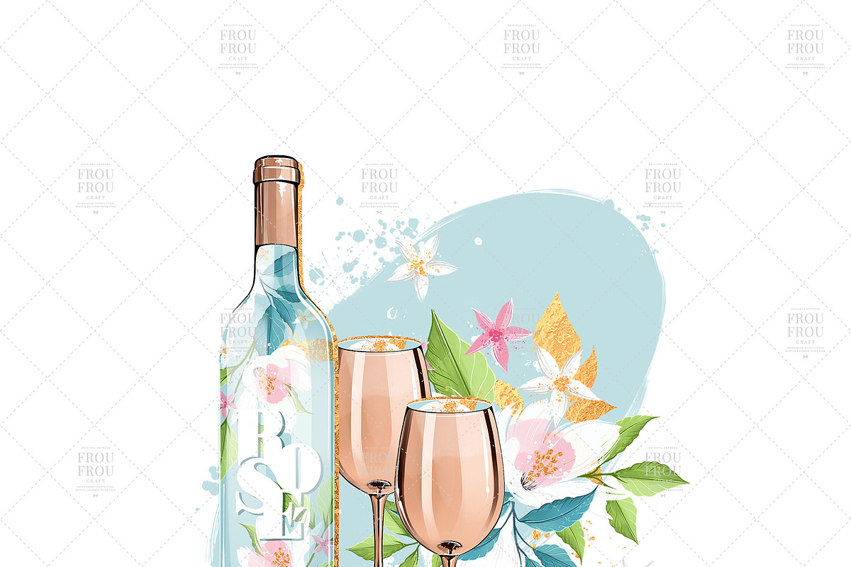 Summer Rose Gold Floral Clip Art, an Illustration by Frou Fou Craft (Photo 2 of 8)