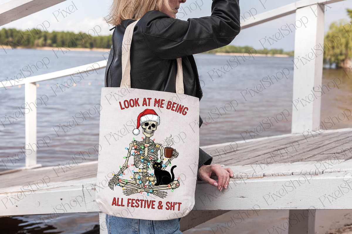 Funny Christmas Png, Snarky Skeleton, an Illustration by DreamPrint404 (Photo 3 of 4)