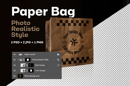 Paper Bag Photo Realistic Mockup
