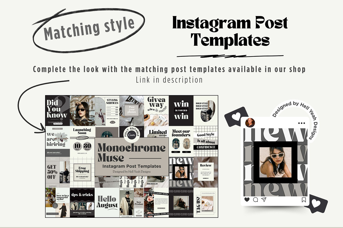 Monochrome Instagram Carousel Posts, a Social Media Template by Hell Yeah Designs (Photo 9 of 10)