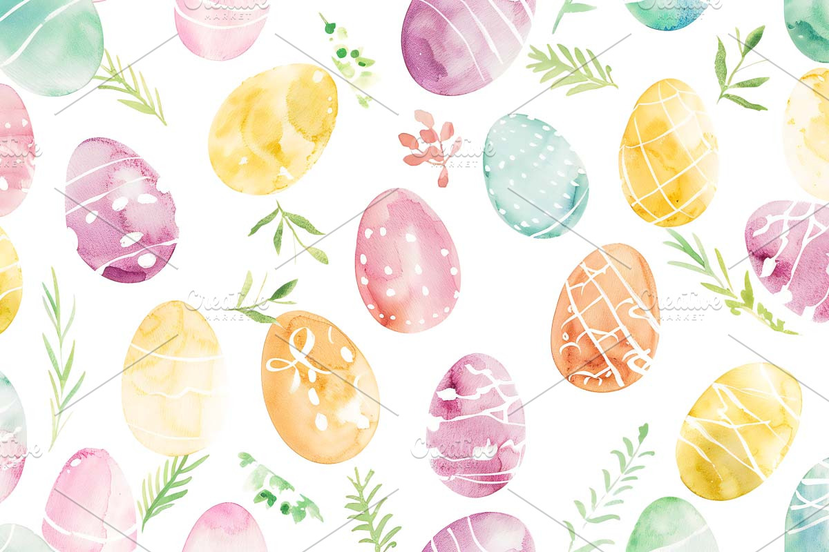 Watercolour easter papers bundle, an Illustration by VetalStock (Photo 2 of 8)